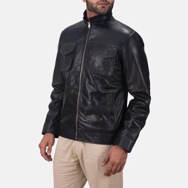 UB FASHION MAURICE BLACK LEATHER JACKET