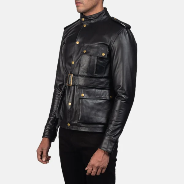 UB FASHION GERMAIN BLACK LEATHER JACKET