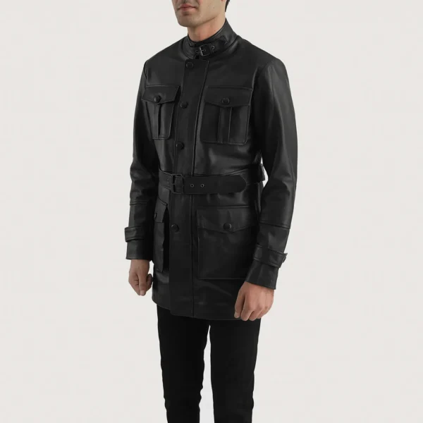 UB FASHION DOLF BLACK LEATHER JACKET