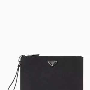UB FASHION PRADA Black Saffiano Leather Pouch