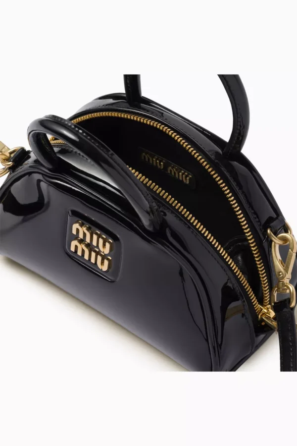 UB FASHION MIU MIU Logo Top-handle Bag in Patent Leather