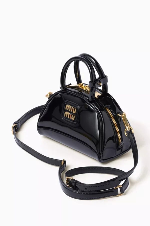 UB FASHION MIU MIU Logo Top-handle Bag in Patent Leather
