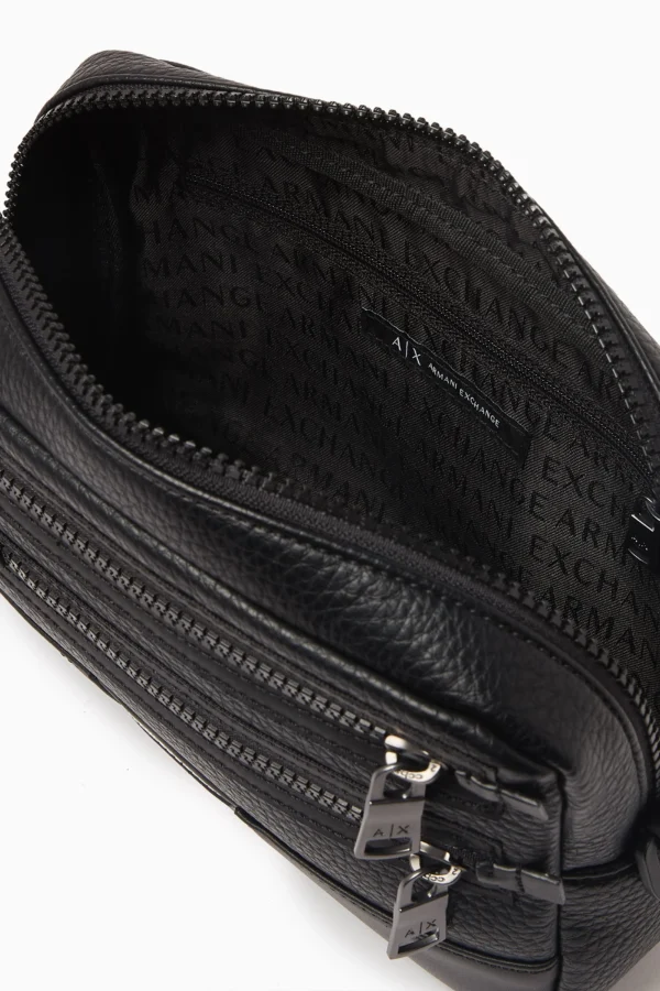 UB FASHION ARMANI EXCHANGE JACK LOGO CLUTCH IN FAUX-LEATHER