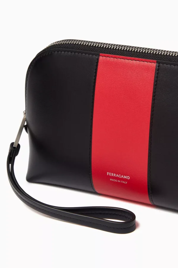 UB FASHION FERRAGAMO FLORENCE TRAVEL POUCH IN LEATHER