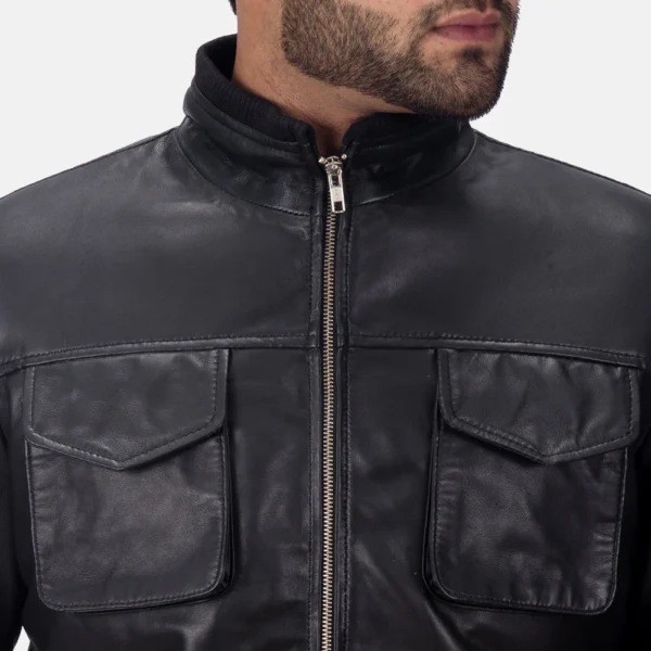 UB FASHION MAURICE BLACK LEATHER JACKET