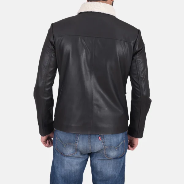 UB FASHION SNOW COLE BLACK LEATHER JACKET