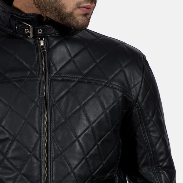UB FASHION EQUILIBRIUM BLACK LEATHER JACKET