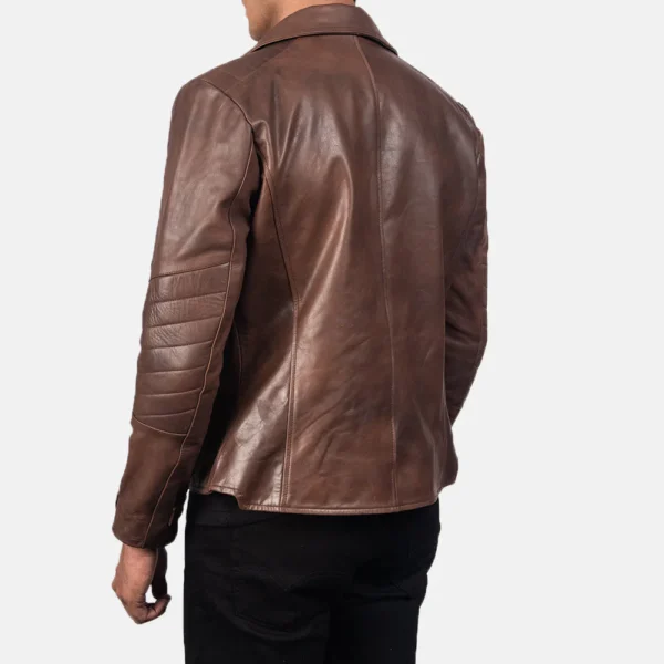 UB FASHION RAIDEN BROWN LEATHER BIKER JACKET