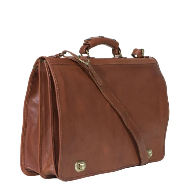 UB FASHION Cartella Nottolini Italian Leather Large Briefcase