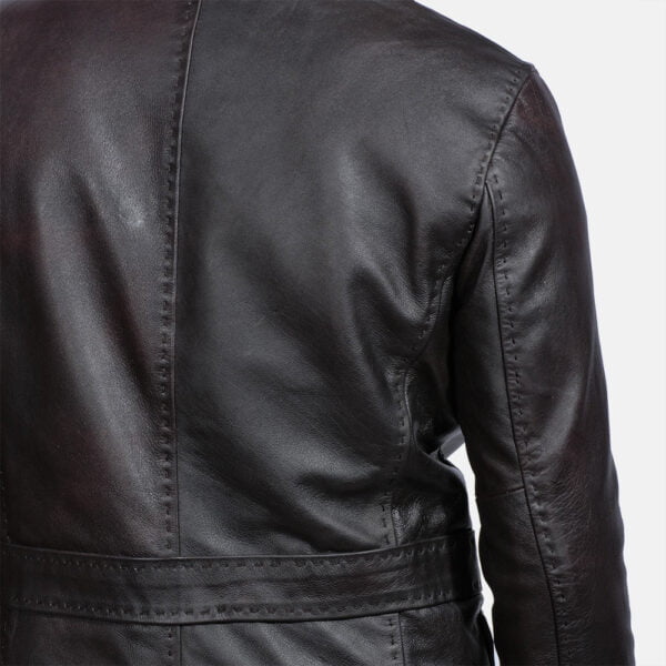 UB FASHION WINE BLACK LEATHER BLAZER