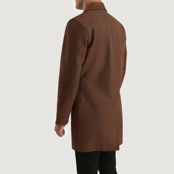 UB FASHION HALF LIFE BROWN LEATHER COAT