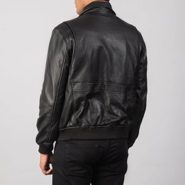 UB FASHION COFFMEN BLACK A2 LEATHER BOMBER JACKET