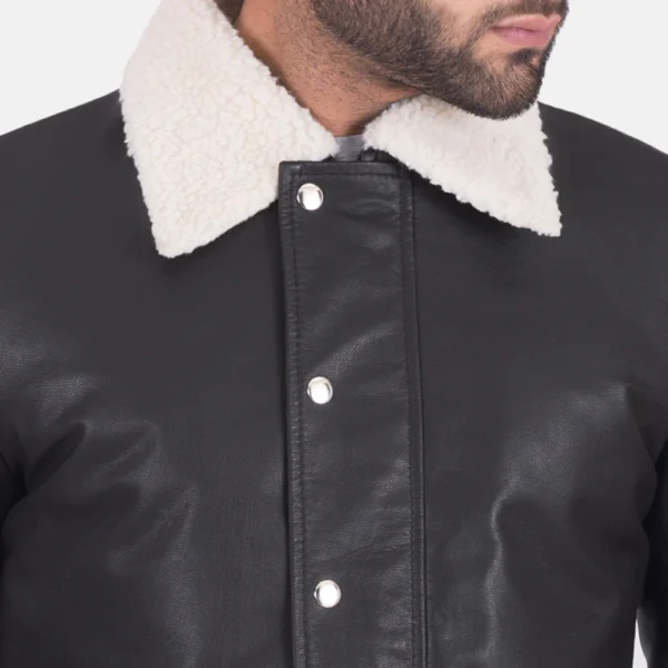 UB FASHION SNOW COLE BLACK LEATHER JACKET