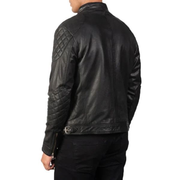 UB FASHION GATSBY BLACK LEATHER BIKER JACKET