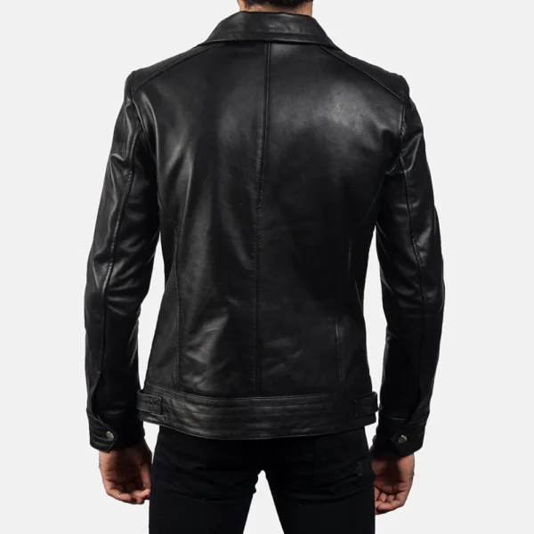 UB FASHION LEGACY BLACK LEATHER BIKER JACKET