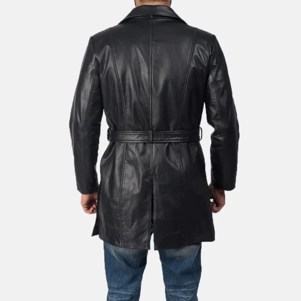 UB FASHION JORDAN BLACK LEATHER COAT