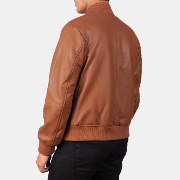 UB FASHION SHANE BROWN LEATHER BOMBER JACKET