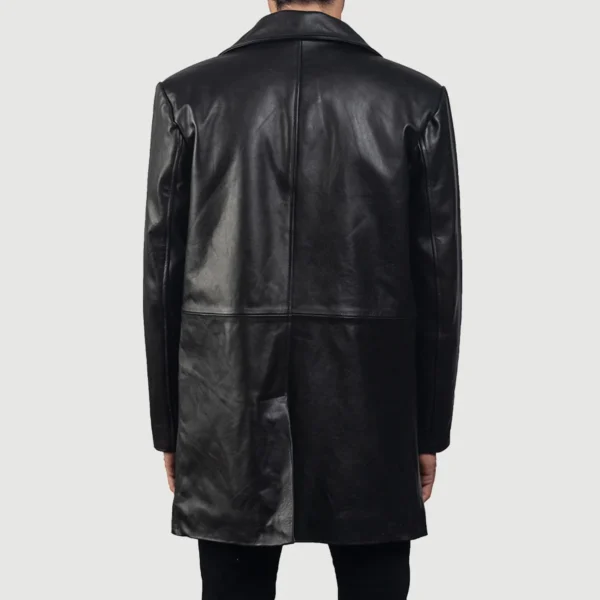 UB FASHION CLASSMITH BLACK LEATHER COAT