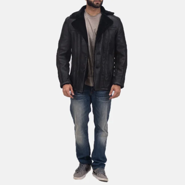 UB FASHION FURCLIFF DOUBLE FACE SHEARLING LEATHER COAT