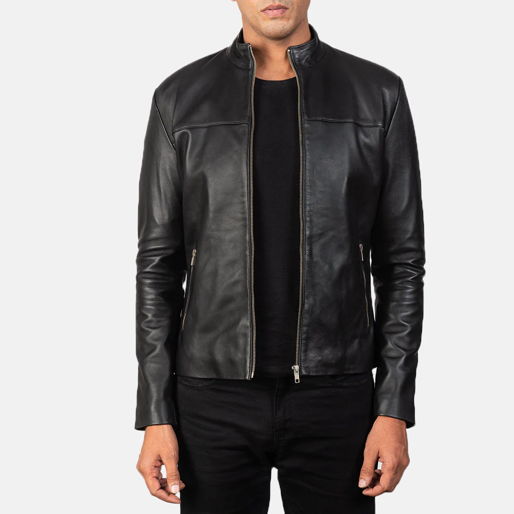 UB FASHION ADORNICA BLACK LEATHER BIKER JACKET
