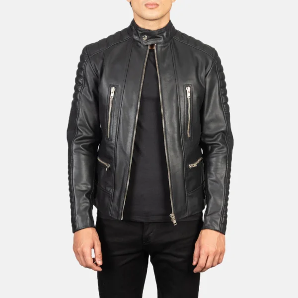 UB FASHION DAMIAN GREY SUEDE BIKER JACKET