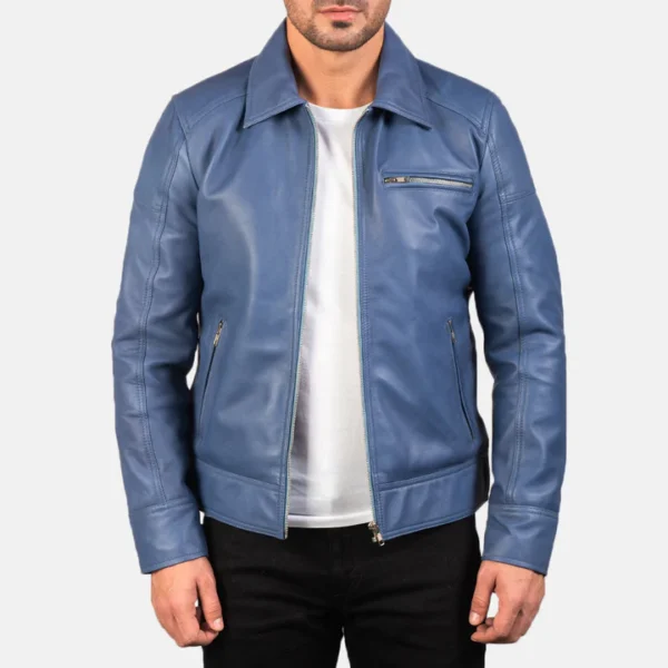 UB FASHION LAVENDARD BROWN LEATHER BIKER JACKET