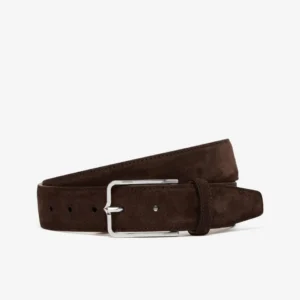 UB FASHION Brown suede belt with silver buckle