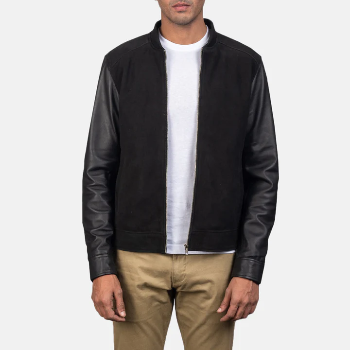 UB FASHION BLAIN MOCHA SUEDE BOMBER JACKET