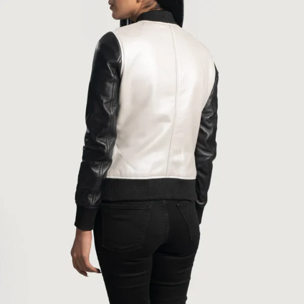 UB FASHION COLE SILVER LEATHER BOMBER JACKET