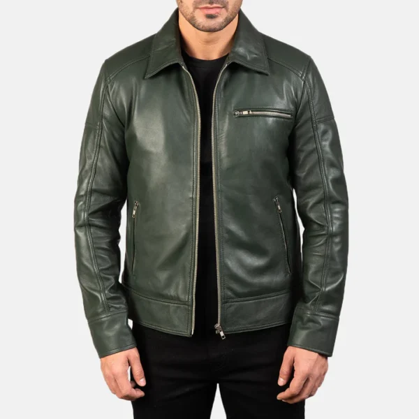 UB FASHION LAVENDARD BROWN LEATHER BIKER JACKET