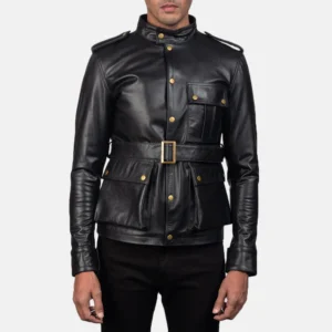 UB FASHION GERMAIN BLACK LEATHER JACKET