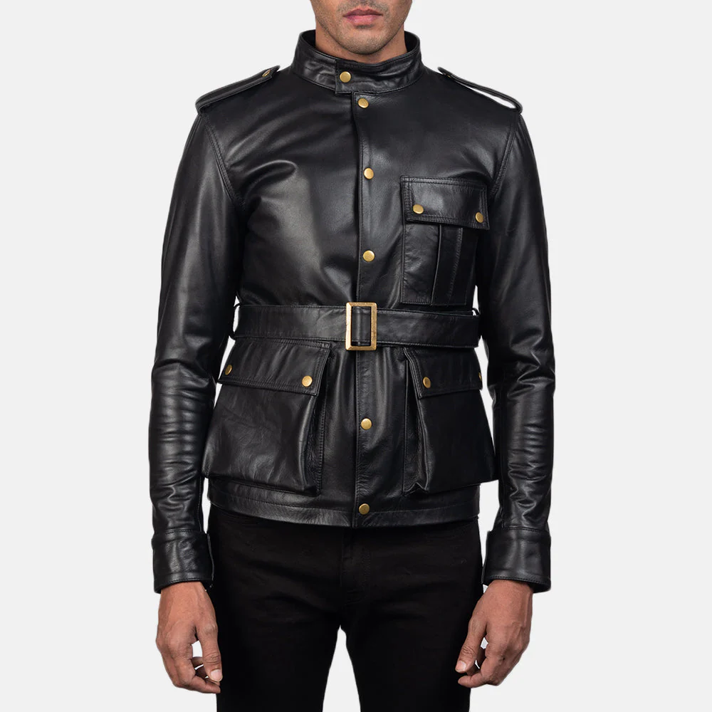 UB FASHION GERMAIN BLACK LEATHER JACKET