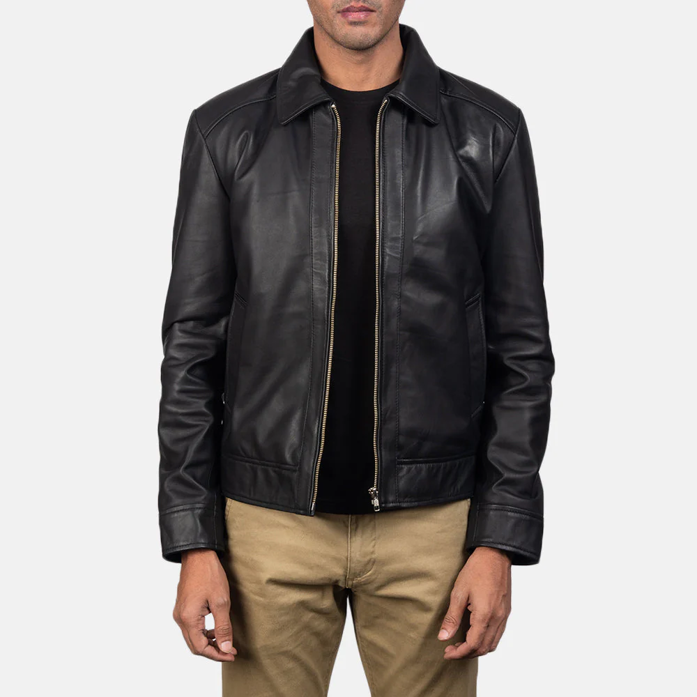 UB FASHION INFERNO BLACK LEATHER JACKET