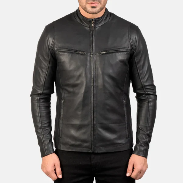 UB FASHION IONIC BLACK LEATHER JACKET