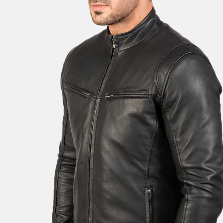 UB FASHION IONIC BLACK LEATHER JACKET