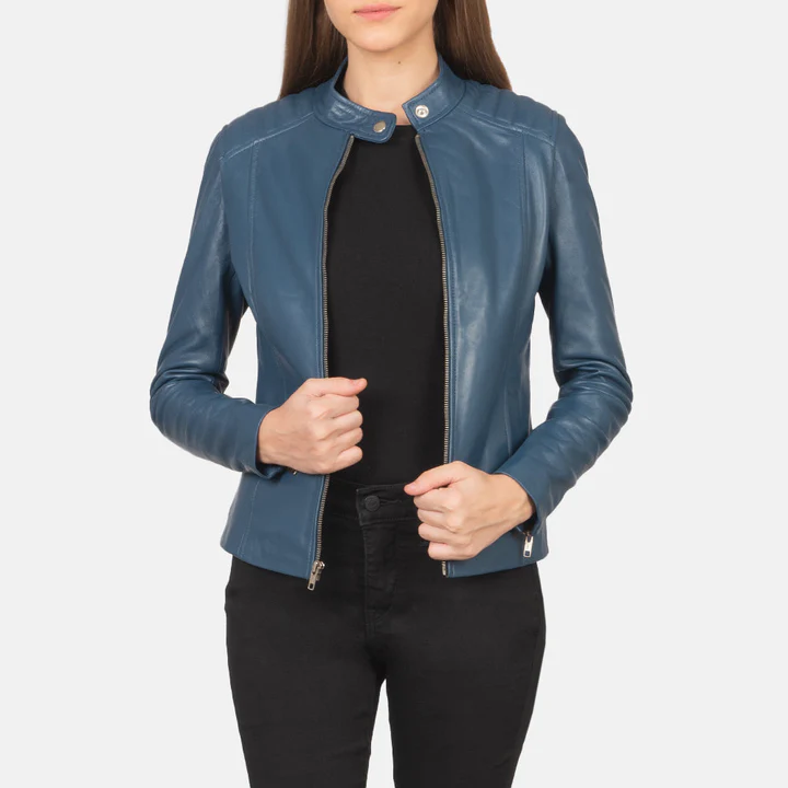 UB FASHION KELSEE BLACK LEATHER BIKER JACKET
