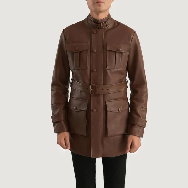 UB FASHION DOLF BROWN LEATHER JACKET