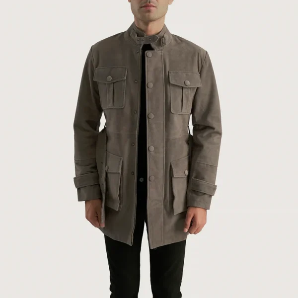 UB FASHION DOLF GREY LEATHER JACKET