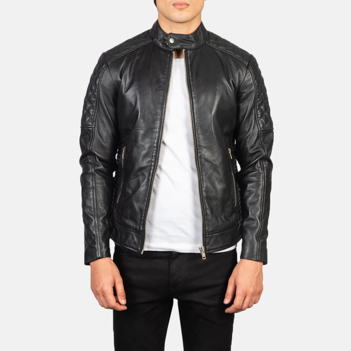 UB FASHION FERNANDO QUILTED GREEN SUEDE BIKER JACKET