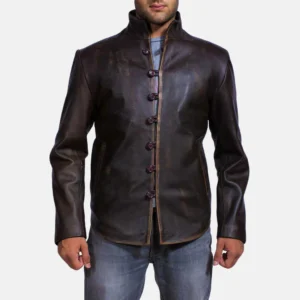 UB FASHION DRAKESHIRE BROWN LEATHER JACKET