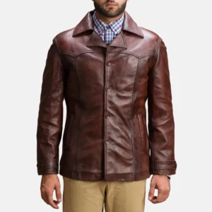 UB FASHION VINCENT ALLEY BROWN LEATHER JACKET