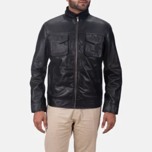 UB FASHION MAURICE BLACK LEATHER JACKET