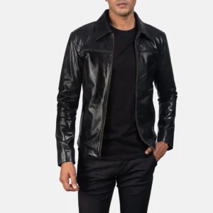 UB FASHION MYSTICAL BLACK LEATHER JACKET