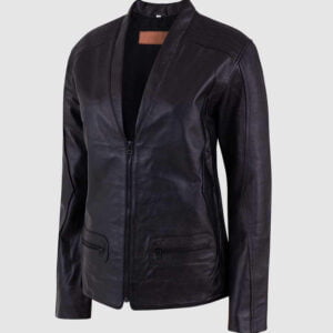 UB Fashion Black color leather jacket made from 100% lamb skin.