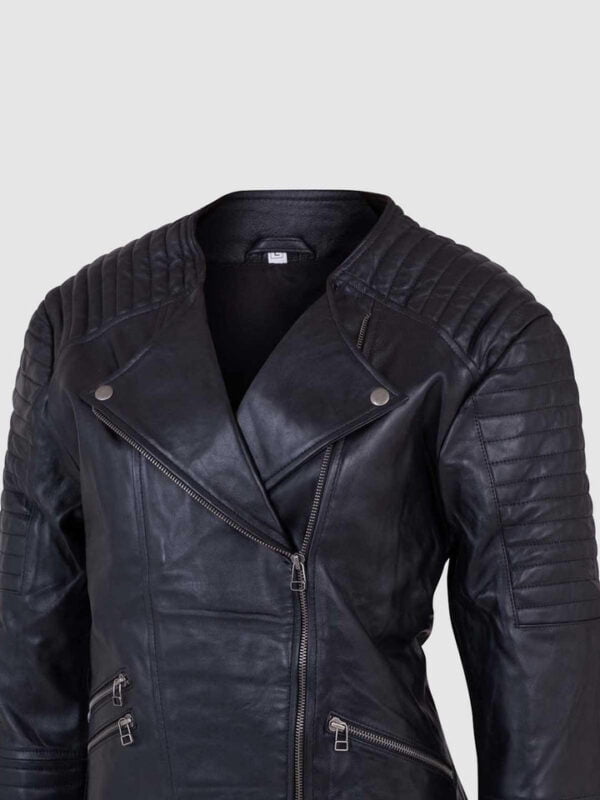 UB Fashion Black color leather jacket made from 100% lamb skin.