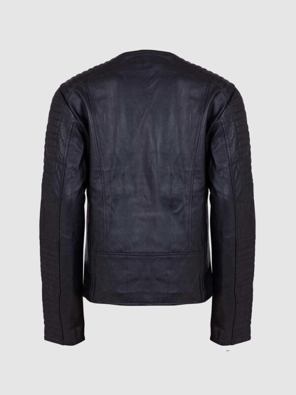 UB Fashion Black color leather jacket made from 100% lamb skin.