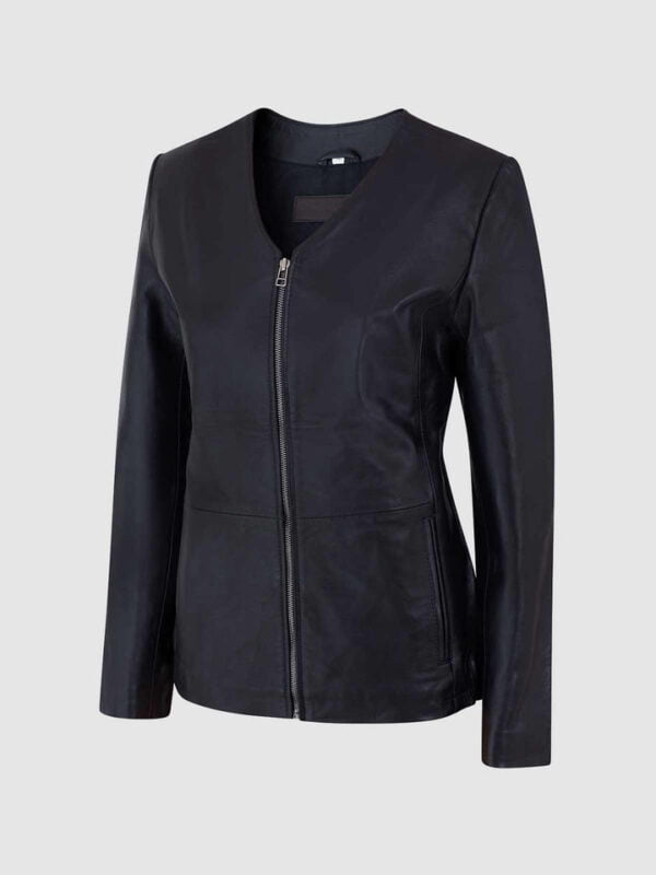 UB Fashion Black color leather jacket made from 100% lamb skin.