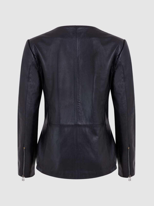 UB Fashion Black color leather jacket made from 100% lamb skin.