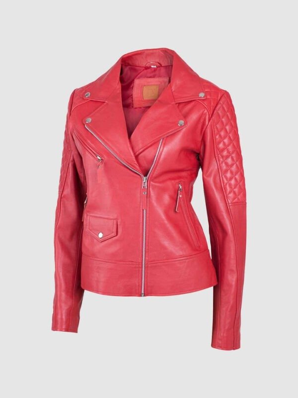 UB Fashion Pinkish Red color leather jacket made from 100% lamb skin.