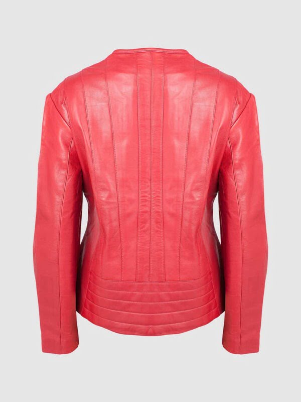 UB Fashion Pinkish Red color leather jacket made from 100% lamb skin.